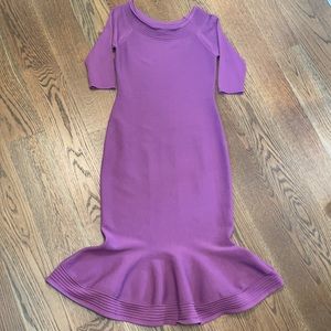 Eva Mendes Light purple midi mermaid style dress